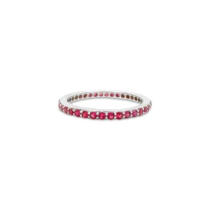 Ruby Flame Whisper Eternity Ring | 14k White Gold & Ruby | Angela Flórez Jewellery